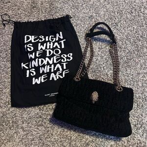 Black Kurt Geiger Chain-Handle Shoulder Bag with Gold Accent